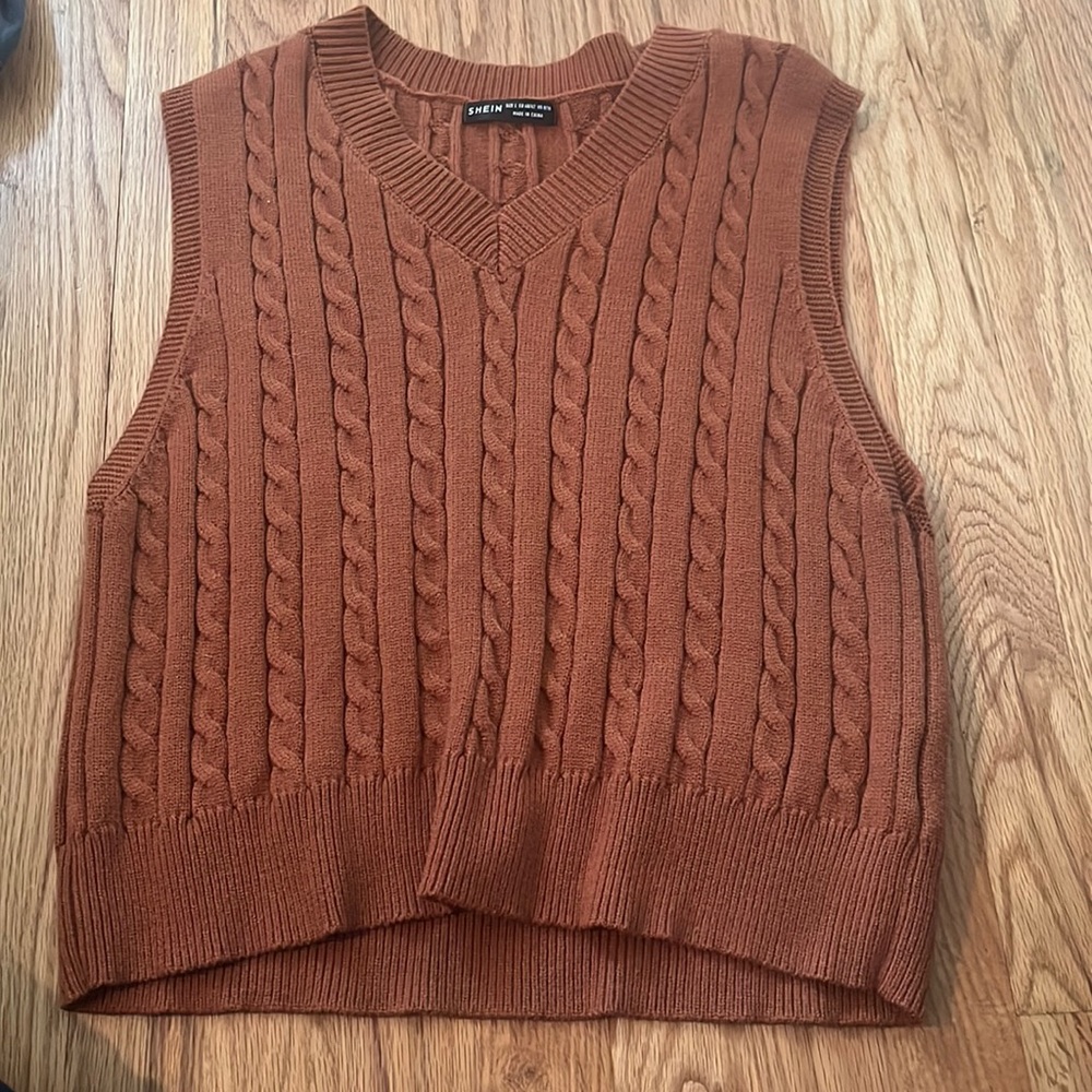 Brown sweater vest